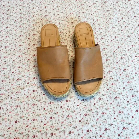 Dolce Vita Raffia Bottom Slide Sandals - Pablos - Picture 6 of 10